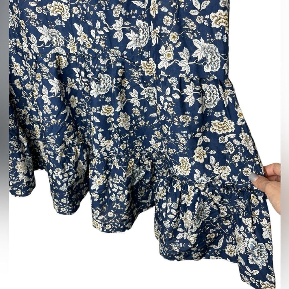 Antonio Melani Floral Cottage Core Midi Ruffle Tier Skirt Blue White size 12 - Picture 2 of 12